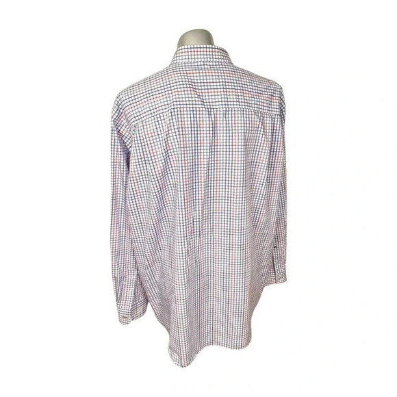 Daniel Hechter Business Casual Check Men Shirt Sz 3XLT LS White Red Blue… - Picture 2 of 8